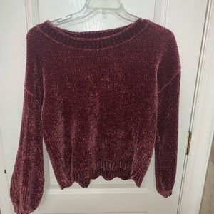 maroon velvet sweater